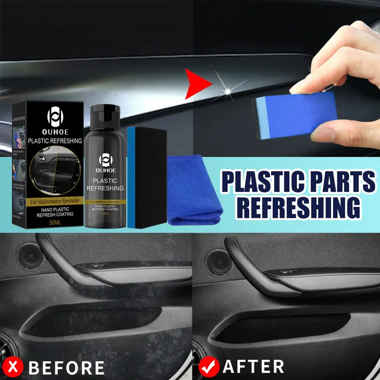 High Quality Car Refurbish Agent for Plastics Parts with Sponge Remove Stains and Restore Automotive Interior and Exteriors