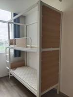 Lit superposé en acier pour adultes, mobilier de chambre à coucher moderne, lit mezzanine avec escalier