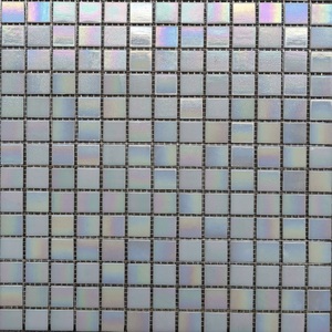 Menjual Ubin Mosaik Kaca Kristal Warna Hijau Berlapis Biru, Ubin Kolam Renang Hot Melt, Ubin Kolam Renang Persegi Biru Iridescent - Product Image 1