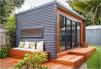 Maison préfabriquée de luxe en conteneur de 20 pieds, structure hybride acier/bois, pour Airbnb, usage polyvalent - pour appartements, villas
