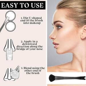 2-in-1 Doppelköpfiger U-förmiger Kontur-Puderpinsel für Nasen-Schatten, Highlight & Concealer-Make-up mit Komfortgriff - Product Image 5