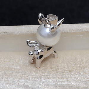 Plata S925, Colgante de unicornio con perla alienígena barroca, Bandeja vacía para DIY, Accesorios de joyería femenina de moda, 4222 - Fornituras y componentes - Product Image 3