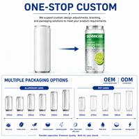 Boisson gazeuse 330ml en canette PET/Aluminium, faible teneur en glucides, Halal, BENNONE, service OEM/ODM tout-en-un