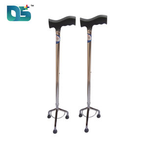 Vente chaude de meubles de thérapie de réadaptation médicale Base de placage chromé en acier <span class=keywords><strong>Canne</strong></span> de marche de <span class=keywords><strong>trois</strong></span> <span class=keywords><strong>pieds</strong></span> pour les personnes âgées - Product Image 1