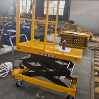Chariot de levage à ciseaux hydraulique robuste de 300 kg avec pompe à pied, plateforme mobile pour entrepôt d'usine