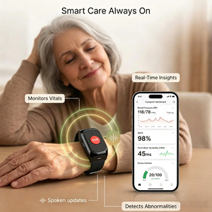 <span class=keywords><strong>Bracelet</strong></span> <span class=keywords><strong>GPS</strong></span> avec bouton SOS, moniteur de température, de fréquence cardiaque et d'oxygène sanguin pour personnes âgées atteintes de la maladie d'<span class=keywords><strong>Alzheimer</strong></span> avec détection de chute - Product Image 1