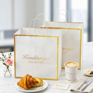 Custom Printed Eco-Friendly Biodegradable Kraft Paper Sandwich Donuts <b>Bread</b> Bakery Pastry Biscuits Doughnut Packaging <b>Bags</b> - Product Image 5