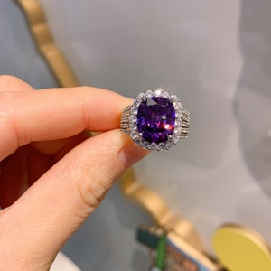 Wholesale Fashion Jewelry Eco-friendly Copper 10*12mm Purple Zircon Twisted Vintage Unique <b>Cheap</b> Design <b>Ring</b> for Women - Product Image 5
