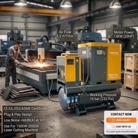 Compresseur d'air à vis monophasé 220V 0,4-1,8m³/min 16 bars pour machine de découpe laser CNC