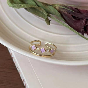 Bague ouverte de rêve et élégante, design géométrique en cuivre haut de gamme, bijoux modernes pour enfants, cadeau de mariage - Product Image 5