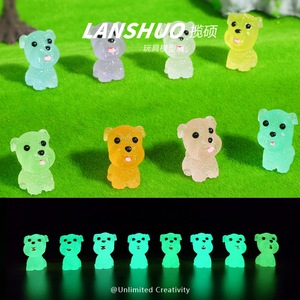 Figura Miniatura de Perro Schnauzer de Resina Lanshuo, Brillante en la Oscuridad, Decoración para el Hogar y el Automóvil, Manualidades, Adorno, Modelo, Juguete - Product Image 1