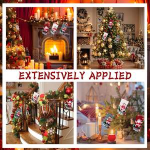 Stoking Natal personalisasi Set klasik besar stoking tradisional merah hijau keluarga pesta liburan Natal promosi hadiah - Product Image 2