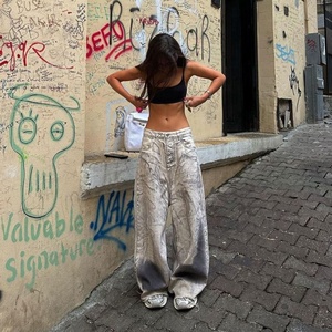 Pantalones <span class=keywords><strong>cargo</strong></span> de <span class=keywords><strong>mujer</strong></span> de tela de otoño Pantalones vaqueros de traje de pantalón de talla grande para <span class=keywords><strong>mujer</strong></span> - Product Image 5