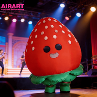 Costume de fraise pour adultes, costume de mascotte de fraise gonflable pour spectacle sur scène et publicité