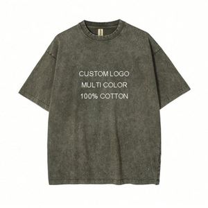 Design Wholesale Men's T-<b>shirts</b> Plain Heavyweight Cotton Acid Washed T <b>Shirt</b> Custom Logo Oversized T <b>Shirt</b> Men - Product Image 2
