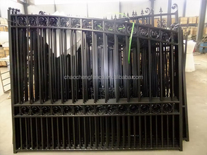 High Quality Outdoor Wrought Iron Fence and <strong>Gate</strong> Ornamental Steel Fence Popular <strong>Design</strong> Custom Aluminum Fence and <strong>Gate</strong> - Product Image 2