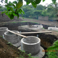 Digesteur de biogaz domestique PUXIN Design 10m³ à fermentation anaérobie, en béton et sable, durée de vie de 25 ans, pour la cuisson