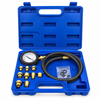 Kit de manomètre professionnel RuiMart pour test de pression d'huile moteur, raccords en laiton multi-tailles, tuyau flexible pour ateliers de réparation automobile