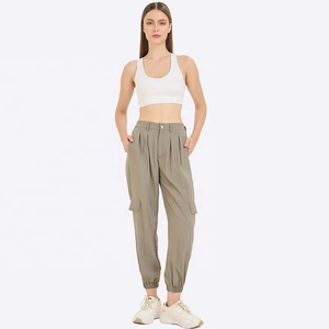 Nouvelle mode de style de rue taille haute poches pantalons de survêtement de jogging décontractés pantalons cargo fuselés pour femmes - Product Image 3