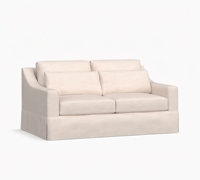 Canapé de Luxe en Tissu Déhoussable à Accoudoirs Inclinés et Assise Profonde, Style Européen, Design Moderne, Deux Places, Pour Usage Hôtelier