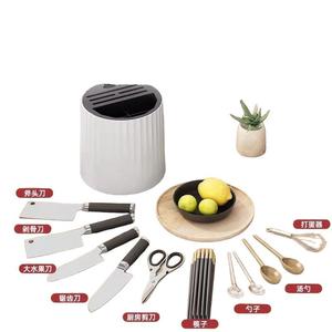 Ce support à couteaux/support de rangement pour cuisine est une solution de rangement multifonctionnelle et rotative pour comptoir, qui combine un rangement pour baguettes et - Product Image 5