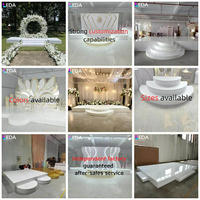 LEDA Fournitures de décoration de mariage Plateforme ronde blanche à double couche en acrylique pour événements en plein air