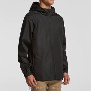 Veste coupe-vent à capuche pour homme, nouvelle conception personnalisée, best-seller, noire, avec fermeture éclair - Product Image 2