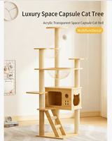 Arbre à chat de luxe avec structure d'escalade et nid, design spatial