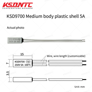 Interruttore Termico di Piccole Dimensioni in Metallo/Plastica TB05/TB02/KSD9700 2A/5A, Protettore Termico per Ventilatore Elettrico e Riscaldatore - Product Image 5