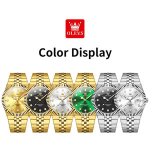   Reloj de Pulsera de Lujo 2989 con Logotipo Personalizado OEM, Calendario Clásico, Resistente al Agua, de Acero Inoxidable Dorado, Luminoso, de Cuarzo, para Hombre - Product Image 6