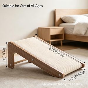 New wooden sisal cat scratching <b>board</b>, L-shaped, vertical, wear-resistant, non-shedding cat toy, solid wood scratching <b>mat</b>, cat - Product Image 1