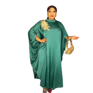 Mode Seide Kimono Stil Robe Rayon African Boubou Kleid Strass Stickerei Boubou Africain Homme