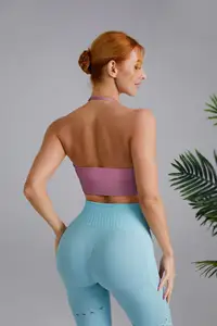Unique Design Solid Color Sleeveless Quick Dry Womens Sports Bras Compression Fast Dry Yoga Bra