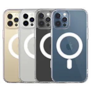 Coque de téléphone transparente transparente pour iPhone, chargement sans fil, TPU, couverture magnétique, 13, 12, 11 Pro Max, nouveau