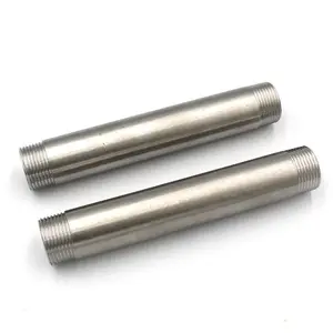 Fittings Good Prices Free Sample Stainless Steel 304 316 1/4 Inch NPT BSP All Thread Galvanized Pipe Nipple