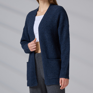 Fabricants de pulls, cardigan en tricot uni pour femmes, manteau pull à manches longues, col en V, cardigan ample - Product Image 6