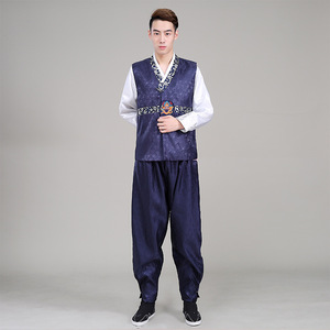 <span class=keywords><strong>Tenue</strong></span> <span class=keywords><strong>traditionnelle</strong></span> <span class=keywords><strong>coréenne</strong></span> Hanbok pour homme, costume de spectacle ethnique, vêtements de cour coréens pour spectacle sur scène - Product Image 2