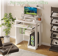 Bureau d'ordinateur compact de 30 pouces avec étagère de rangement, table d'écriture moderne pour bureau à domicile, poste de travail gain de place pour petites pièces