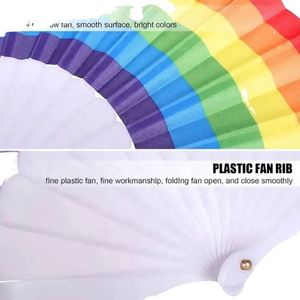 Éventail portable en plastique 23 cm style marin, cadeau d'affaires pour la fête du Mois de la fierté LGBT, motif Arc-en-ciel de la fierté - Product Image 5