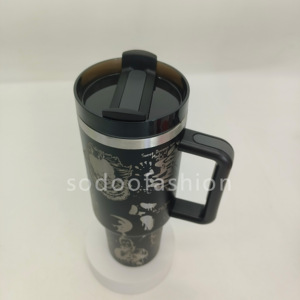 Bán Buôn Hot Bán Xe Phích Thép Không Gỉ 40 Oz Mô Hình Mới Hỗ Trợ Tùy Chỉnh Khắc Cốc Thủy Tinh Với Xử Lý Và Vòi Bìa - Product Image 4