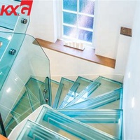 Produit d'exportation bâtiment architectural magasin de bureaux escalier feuilleté trempé ultra clair clôture en verre balcon