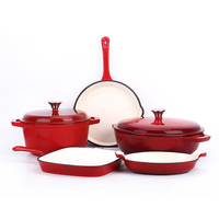 Prix d'usine Casserole en fonte émaillée Ensemble de marmites pour la soupe Batterie de cuisine pour la maison