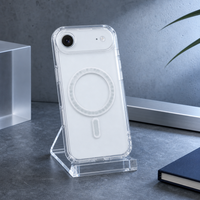Coque transparente magnétique pour iPhone 17 Air en TPU, PC et acrylique, compatible avec la charge sans fil, antichoc, anti-jaunissement, logo personnalisable