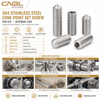 Vis sans tête conique en acier inoxydable 304 DIN914, vis hexagonale pour machines industrielles, vente en gros OEM en vrac