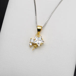 Pendentif en argent S925, tête en forme d'étoile, support de pendentif pour 6 à 8 perles, accessoire de bijouterie DIY, apprêts de bijouterie semi-finis pour femmes - Product Image 4