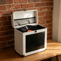 Luxuriöse Vinyl-Schallplatten Aufbewahrungsbox 7/10/12 Zoll Organizer für Wertvolle Schallplatten Fasst 30 Alben Aufbewahrung und Schutz