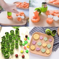 9-delige plastic groente- en fruitsnijder, salade- en koekjesdecoratie voor kinderen, voor bakken