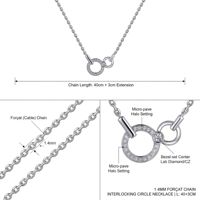 Collar Gargantilla OEM de Oro 18K con Anillos Entrelazados, Cadena de Caja con Pavé de Diamantes de Laboratorio, Diseño Delicado y Sólido de Órbitas Entrecruzadas, Joyería de 18 Pulgadas