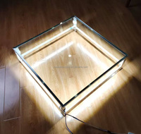 Plate-forme de mariage scène LED effet 3D miroir éclairé en verre trempé piste de danse fleurs affichage pour la fête de mariage
