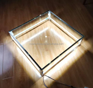 Piattaforma di nozze LED fase 3D effetto specchio vetro temperato Led pista da ballo <span class=keywords><strong>fiori</strong></span> Display per la festa di nozze - Product Image 2
